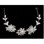 Tiara Ti021 argintie pentru mirese cu crystale